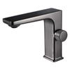 Bagnolux Gun Grey латунный смеситель для раковины для ванной комнаты, смеситель для горячей и холодной воды, одно отверстие, устанавливаемый на бортике, микрогенератор, дисплей температуры