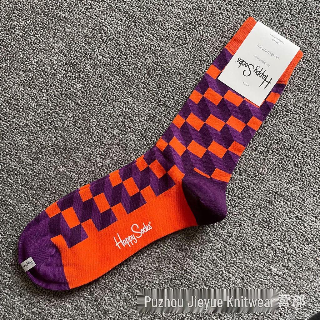 Hippy Happy Мужские Универсальные Хлопковые Носки до Середины Икры Модные