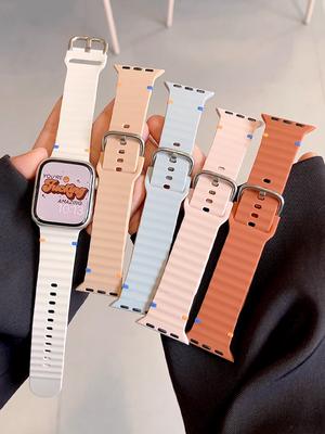 Стекло+Чехол+Ремешок для Apple Watch 10 ремешок 46мм 42мм 44мм 45мм 41мм 40мм 38мм Силиконовый Спортивный браслет iWatch Серии 9 8 7 6 3 5 SE