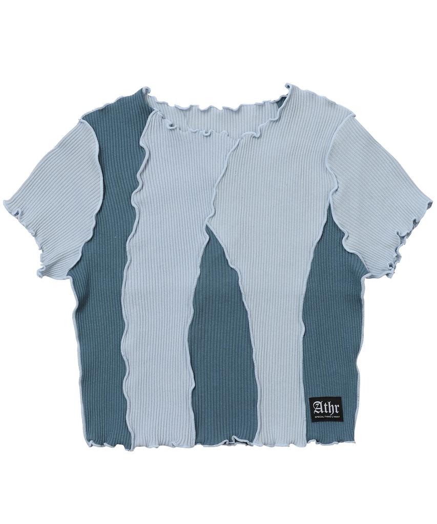 ANDTHEOTHER Blue Multi-Cut Short Sleeve T-Shirt