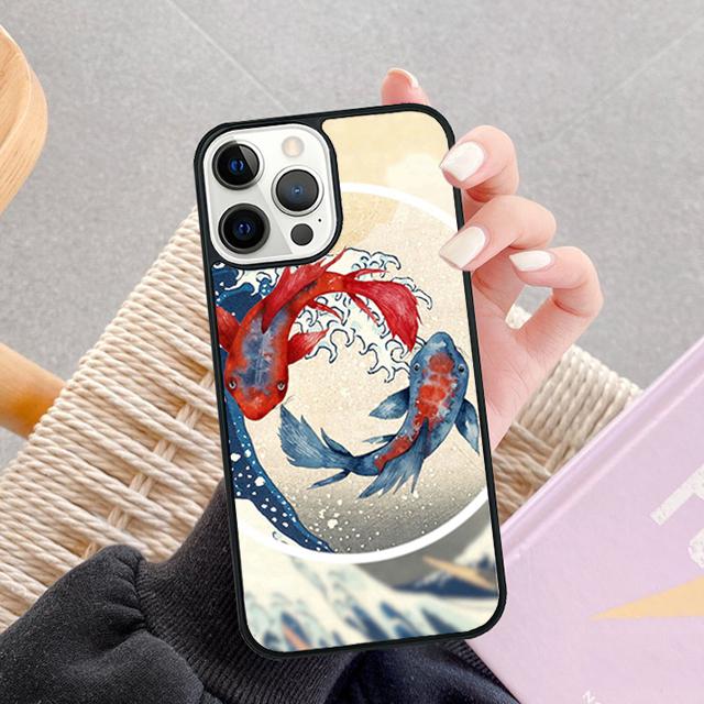 Чехол для телефона с татуировкой японского карпа кои, дракона, волны для iPhone 17 Air 13 12 14 15 16 Чехол для Apple Pro Max Plus SE Coque