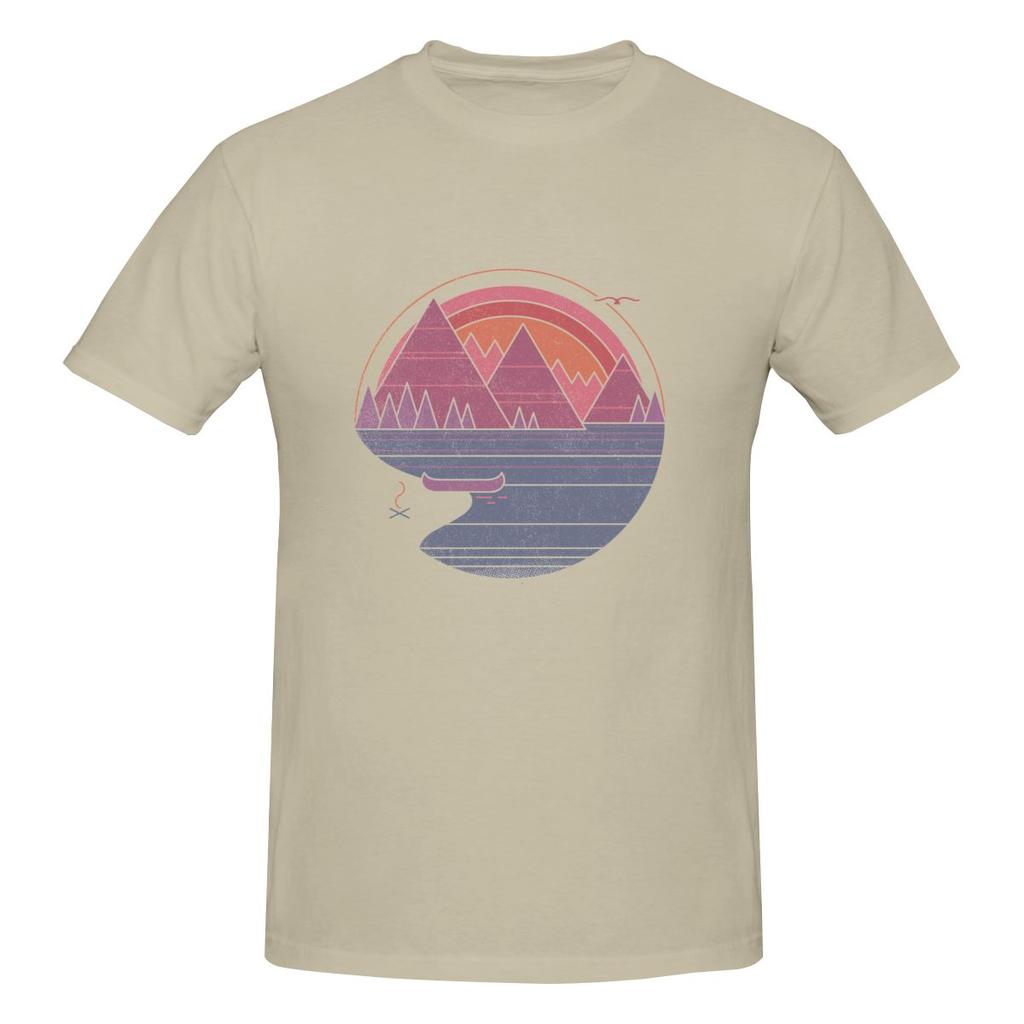The Mountains Are Calling Japanese Fresh Tshirt Commuting Versatile Embroidery Short Sleeve