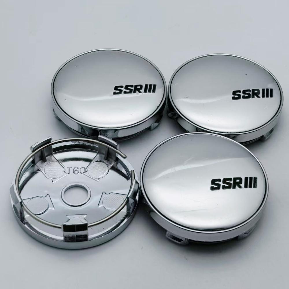 4pcs SSR Logo Emblem Badge Car Wheel Center Caps O.D 60MM I.D 56MM Wheels Hub Cap Rim Hubcaps Dust Cover Replace Car Accessories