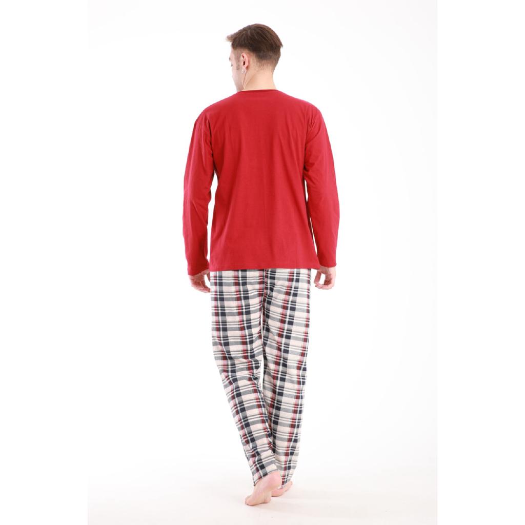 Мужской пижамный комплект с принтом и длинными рукавами 2170