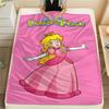 Peach Printed Flannel Blanket, soft throw for bedroom sofa, washable, fan merchandise, great gift.