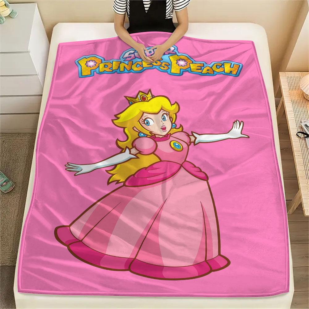 Peach Printed Flannel Blanket, soft throw for bedroom sofa, washable, fan merchandise, great gift.
