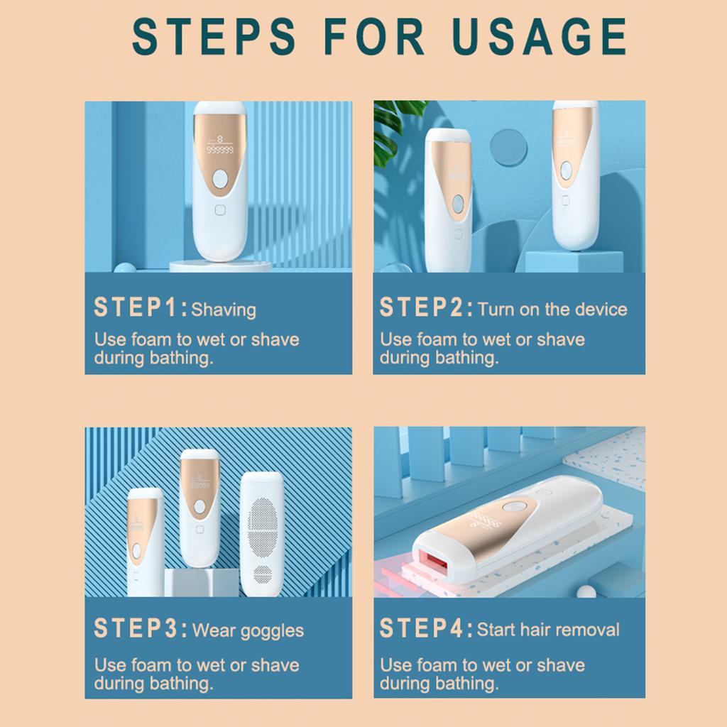 IPL Инструмент для удаления волос Инструмент для бритья Эпилятор для удаления волос 990 000 вспышек Постоянный безболезненный