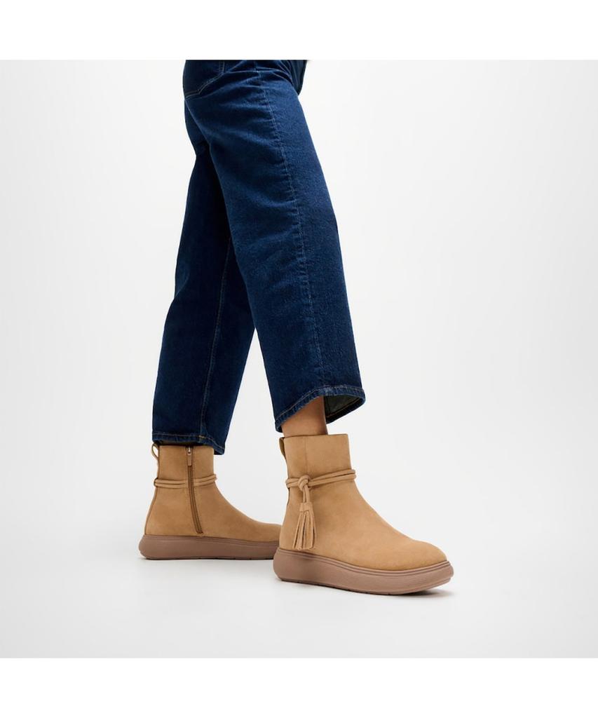 Fitflop [Iq-Comff] Women'S Suede Tassel Short Boots - Camel (Ft59K2B13C)