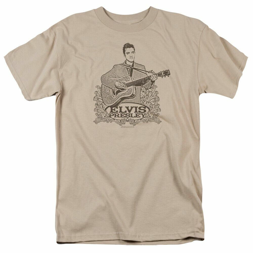 Elvis Presley Laurels T Shirt Mens Licensed King Tee Sand