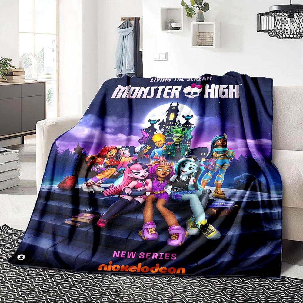 1Pc Monster High Starry Night Blanket For Couch Bed Plush Cozy Fuzzy Blanket Super Soft Warm Blankets For Fall And Winter 091828