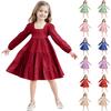 Милое однотонное платье в кукольном стиле для девочек, вдохновленное лесом, с длинным рукавом
