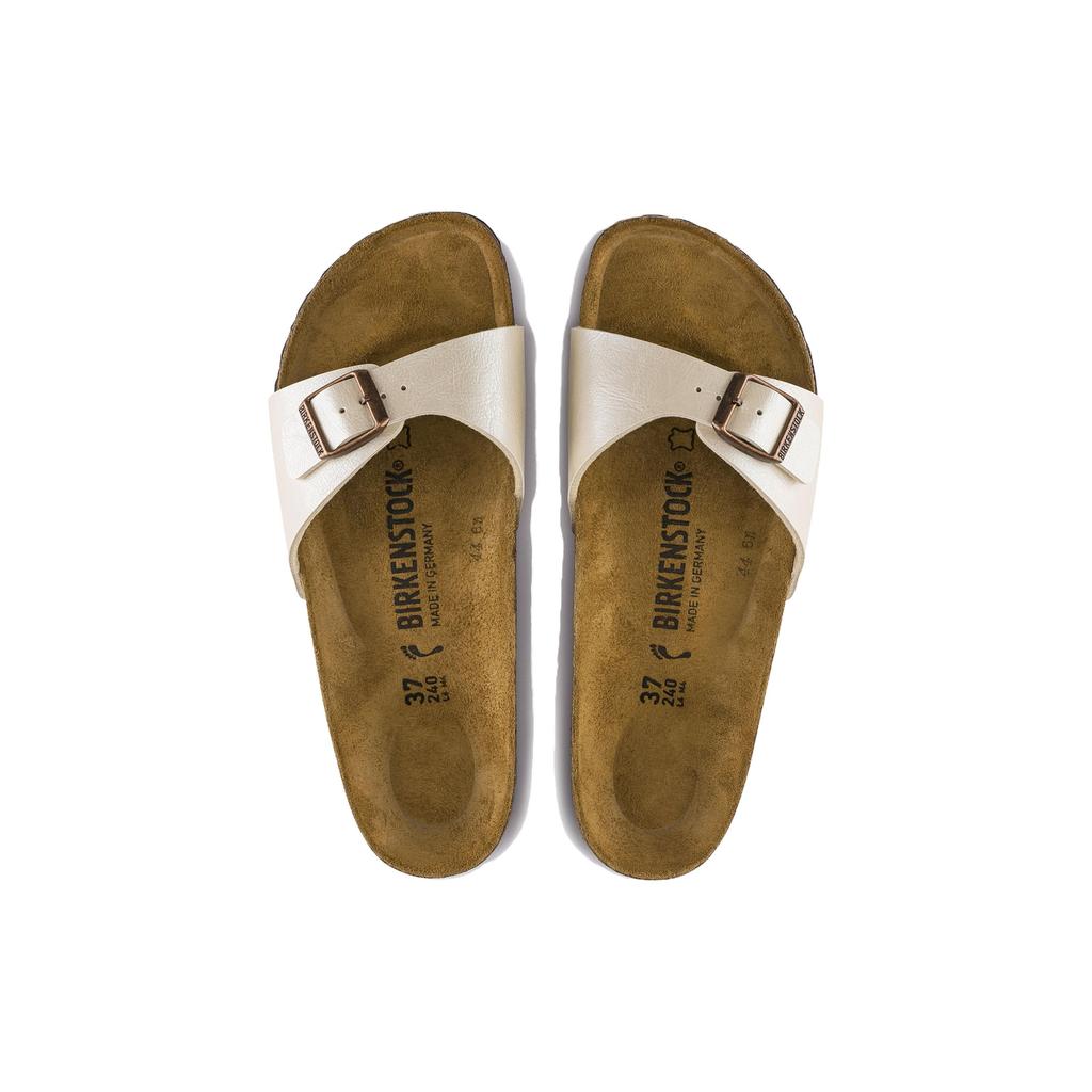 Birkenstock Мягкие удобные плоские универсальные круглый носок дышащие шлепанцы женские сандалии жемчужно-белые 0940153