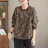 Retro Ethnic Print Long-sleeved T-shirt Sweatshirt Autumn New Loose Pullover Top