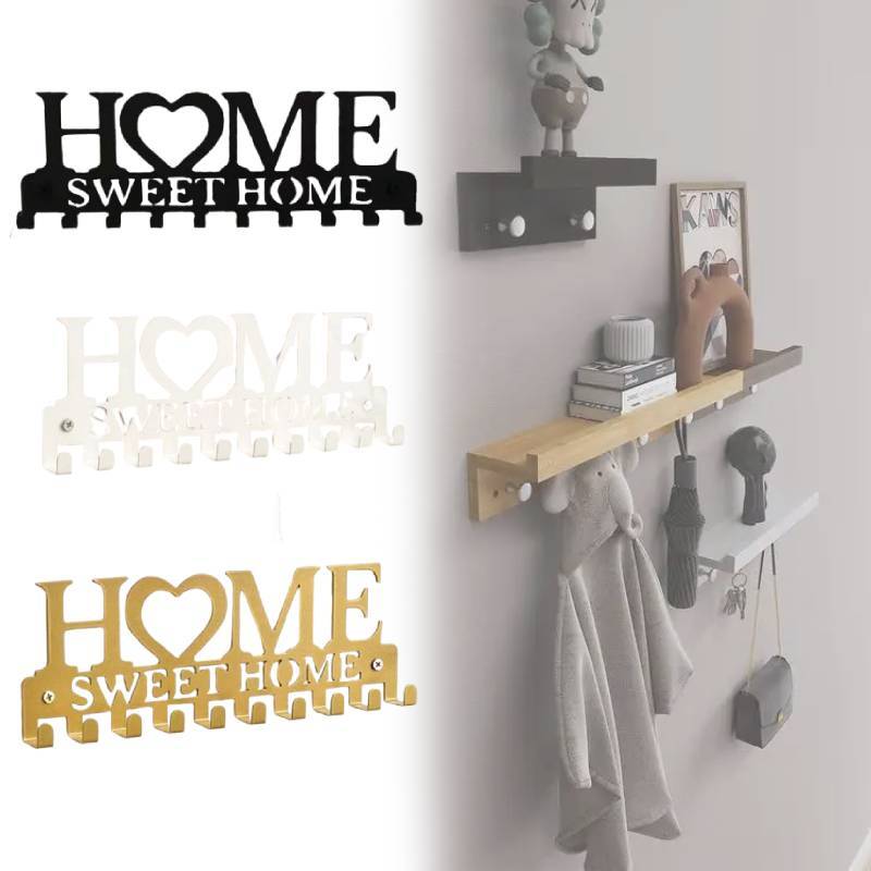 Modern Iron Home Letter Key Towel Organizer With Screw Mount For Household Storage