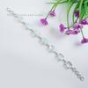 Oval Angel Aura Quartz Bracelet, Gift for Mom, Women's Bracelet, Aura Quartz Prong Bracelet, 925 Sterling Silver Bracelet