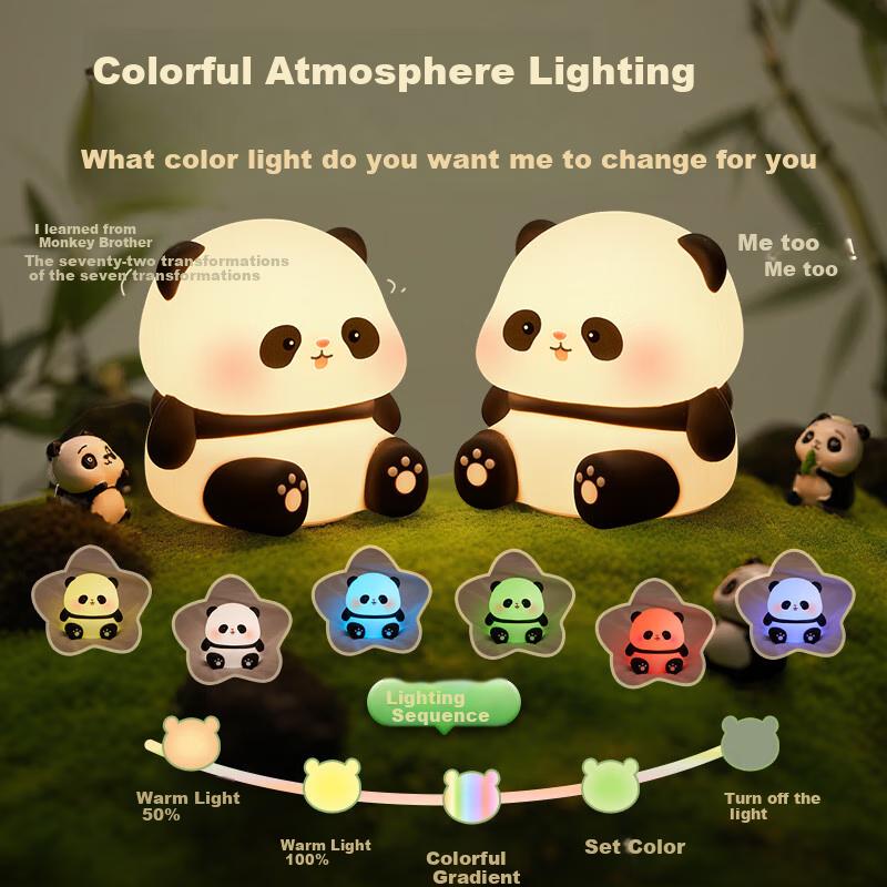 ONEFIRE Bedside Lamp, Bedroom Sleep Light, Night Light, Sleeping Companion, Pat-Pat Silicone Lamp, Type-C