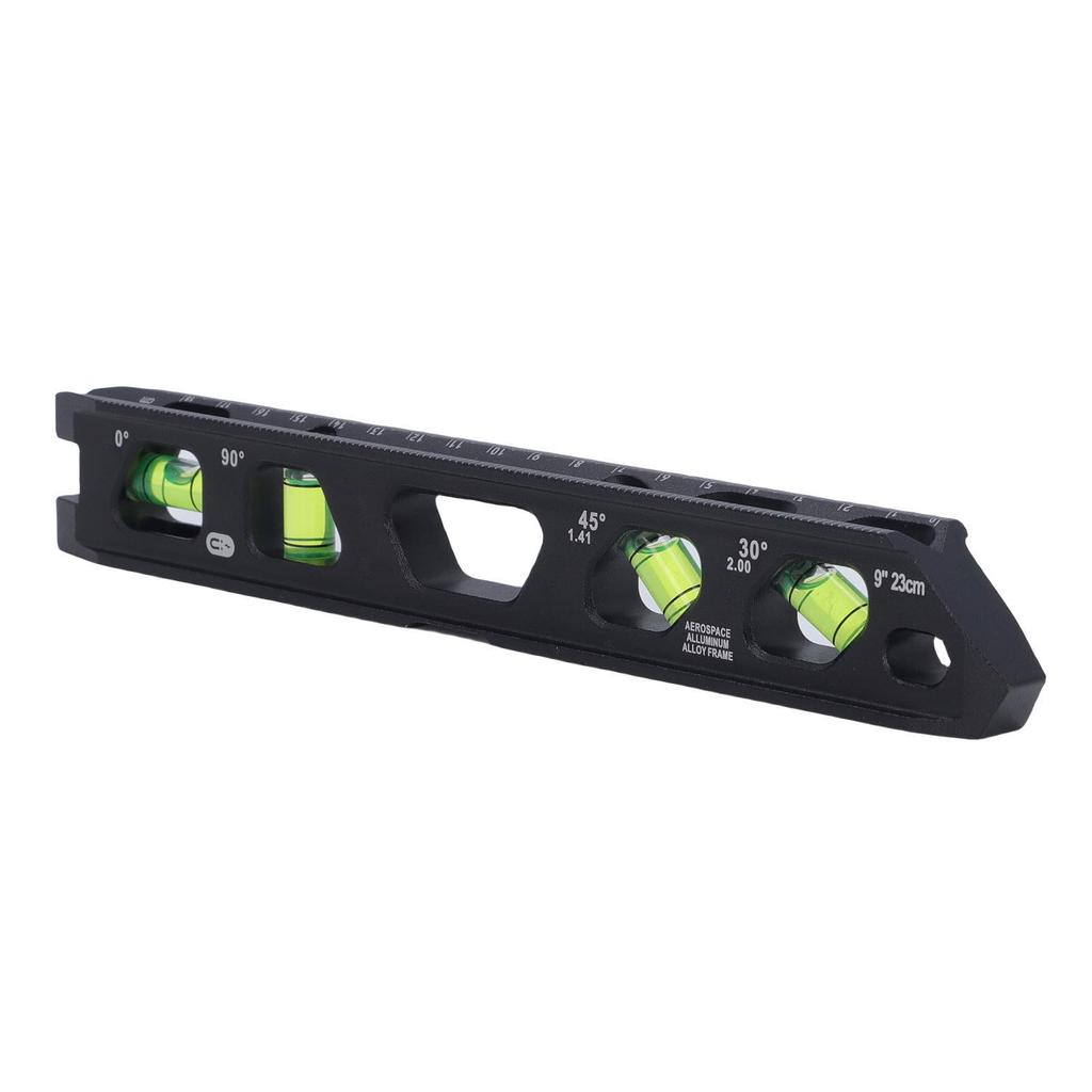 Bubble Level Ruler 9 Inch 1 Degrees 30 Degrees 45 Degrees 90 Degrees V Slot Accurate Cast Aluminium Compact Bubble Spirit Level
