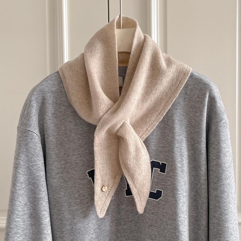 New Fashionable Soft Waxy Wool Small Scarf for Women All Match Neck Scarf Scarf Shawl High End Warm Scarf