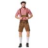 Bavarian Octoberfest German Beer Costume Male Oktoberfest Lederhosen Costume Beer Shirt Suspender Shorts Hat Cosplay Costumes