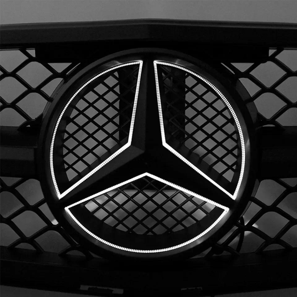 ASAO5 Car Front Grilled Star Emblem LED Illuminated Logo White Light for Mercedes Benz W245 GLK 2006-2012 B/V class 2005-2010