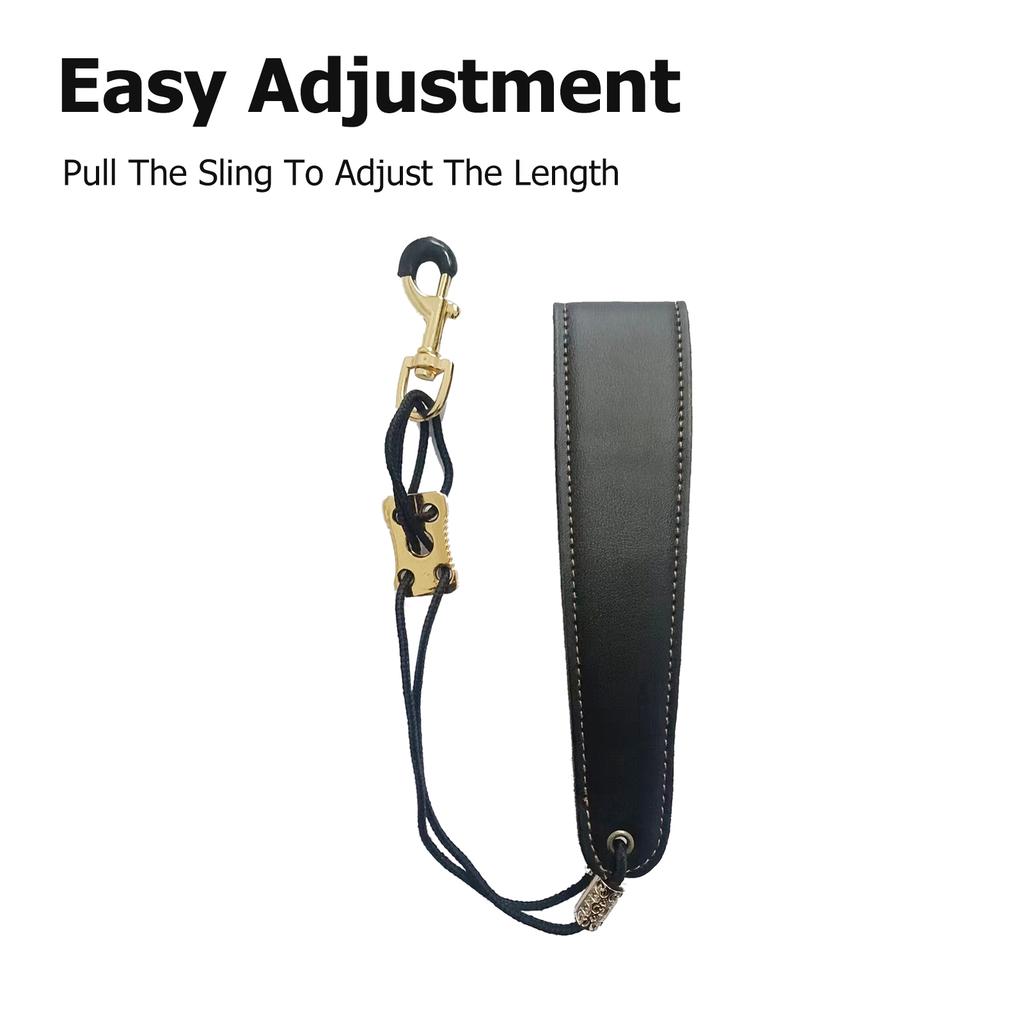 Saxophone Neck Strap Soft Leather Padded Sax Strap with Metal Hook for Saxophones Clarinets