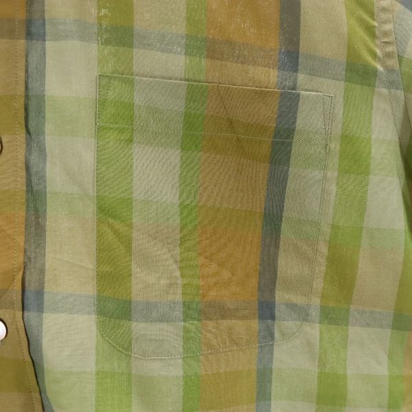 Burberrys 80-е 90-е винтажная клетчатая рубашка с коротким рукавом и воротником-стойкой M мужская б/у