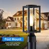 13' Outdoor Post Lights, 2-Pack Modern Black Lanterns with Tempered Glass, Anti-Rust for Driveway Patio Garden