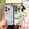 Soft Case Back Cover Phone Case For Realme C63 4G/C61 4G Wrist Strap Lanyard Protective Wristband Oil Painting Anti-dust