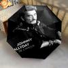 1 шт. Автоматический зонт Johnny Hallyday - Подходящий для путешествий, улицы, портативный зонт, Подарок на день рождения, Ежедневные принадлежности