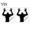 Horror Party Supplies Halloween Blood Hand Zombie Silhouette Static Window Cling, Scary Ghost Shadow Black Decorations Glass Decal, PVC Reusable
