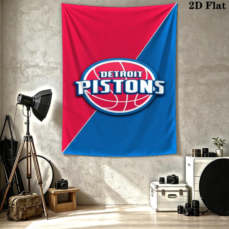 Detroit Pistons Wall Tapestry Aesthetic Wall Hanging Printed Fabric Blanket Decorative Tapestries for Bedroom Living Room Home Decor