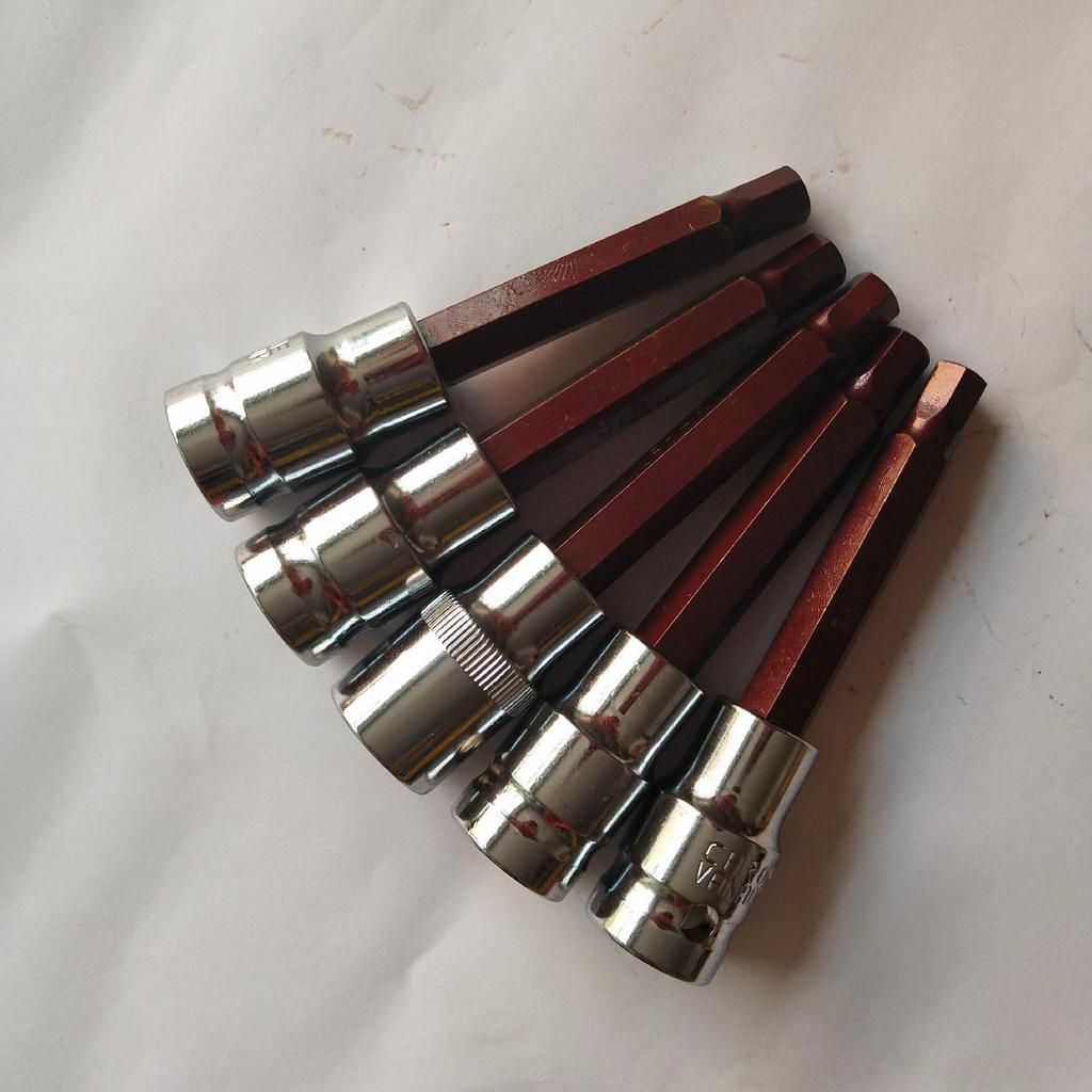 1/2" Hexagonal and Torx Socket Set, Extended Pneumatic Bit for Pressure Tools