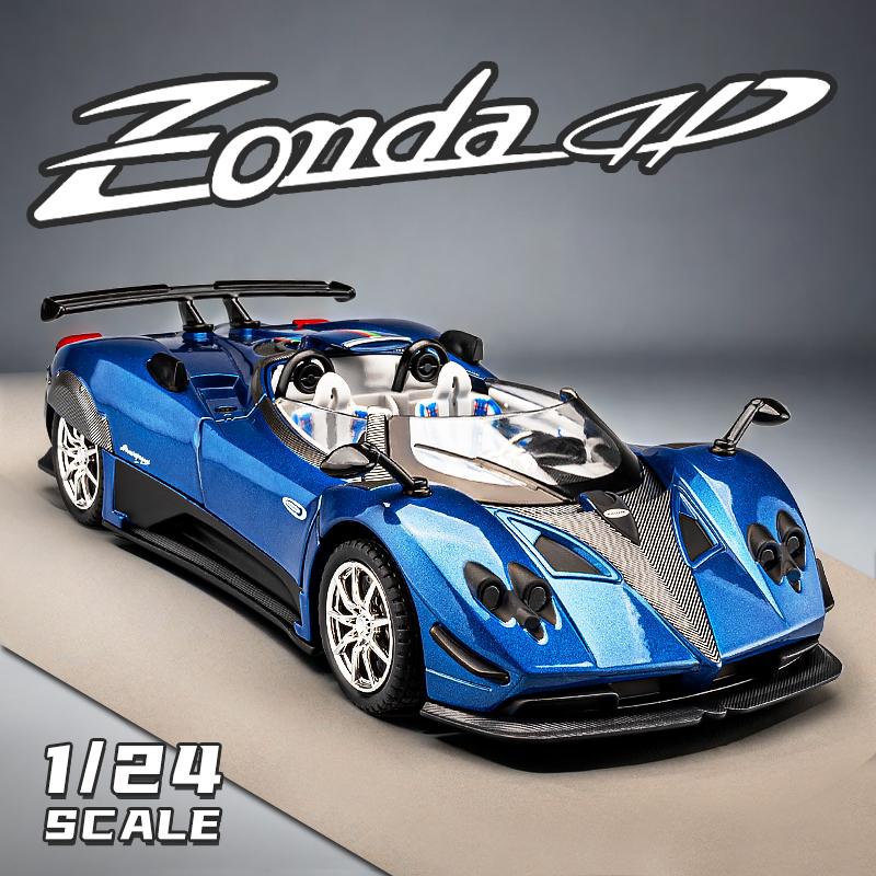 1:24 Имитация Суперспортивного Автомобиля Zonda, Модель Автомобиля из Сплава, Звук и Свет, Детская Игрушка-Украшение, Коллекция Автомобилей, Подарок для Мальчика