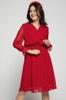 Женское платье большого размера, красное, двубортное, с короткой подкладкой, шифоновое платье больших размеров