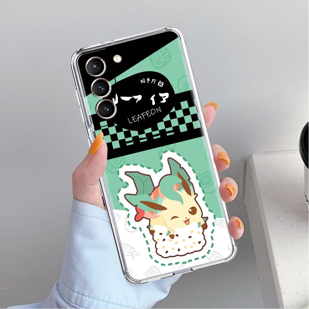 Мультяшный чехол с покемонами и суши, прозрачный, для Samsung Galaxy S22 S20 FE S21 S10 S9 Plus Note 20 Ultra 10 Lite, прозрачная телефонная накладка