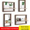 Square Wooden Wall-Mounted Shelf for Living Room Decor