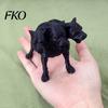 Fantasy Dog Figure 3D Printed Three-Headed Figurine, 3 Heads Black Sculpture, Red Eye Figurine Horror Mythical Animal Ornament for Home
