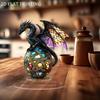 Dragon Statue Vibrant Color Resin Dragon Sculpture Mythical Creature Ornament Gothic Style Fantasy Decor