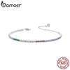 925 Sterling Silver Classic Tennis Bracelets, Rainbow Cubic Zirconia Tennis Bracelet Fashion Jewelry Gifts for Women