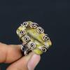 Natural BumbleBee Jasper Gemstone Handmade Copper Wire Wrap Ring Size 9 H3p59
