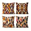 Modern Abstract Leopard Print Throw Pillow Covers, Vibrant Orange Brown Geometric Animal Print Cushion Cases, Bold Home Decor