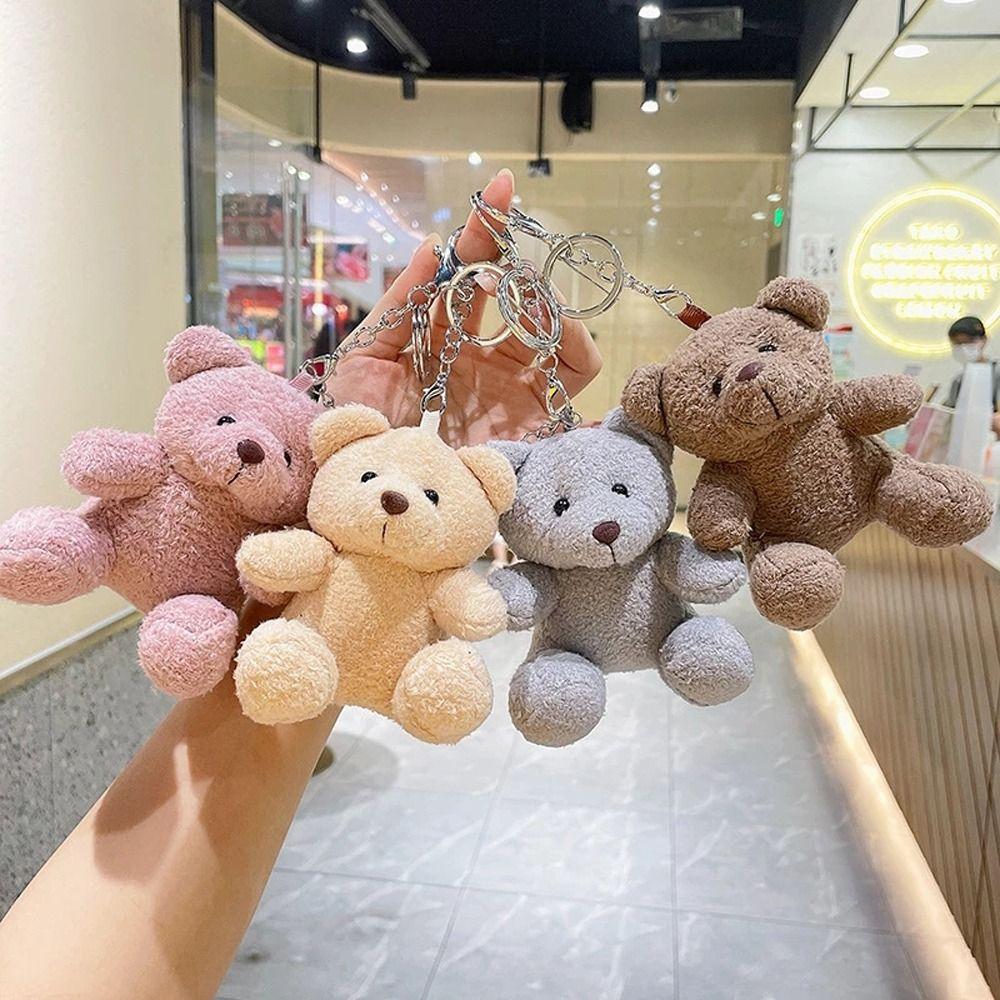 Backpack Pendant Keychain Sitting Bear Plush Doll Bear Plush Keychain Plush Keyring Bear Plush Doll