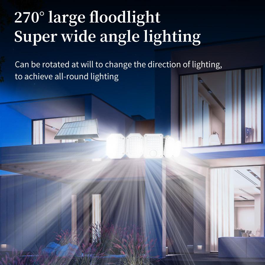 5 головных светодиодных солнечных фонарей, открытый сплит-датчик движения, управление освещением, водонепроницаемый широкоугольный настенный светильник, декор для сада, двор, уличный фонарь