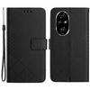HT06 For Honor 200 Pro 5G Case Rhombus Imprinted Leather Wallet Phone Cover