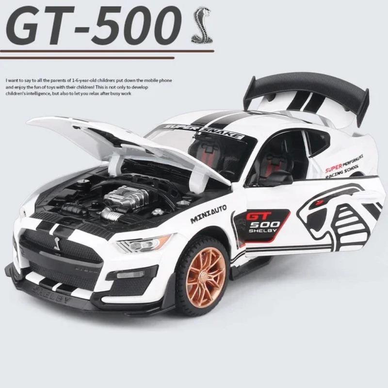 1/32 Ford Mustang Shelby GT500 литой спортивный автомобиль имитационная модель литая металлическая модель автомобиля звук и свет коллекционные игрушки для мальчиков