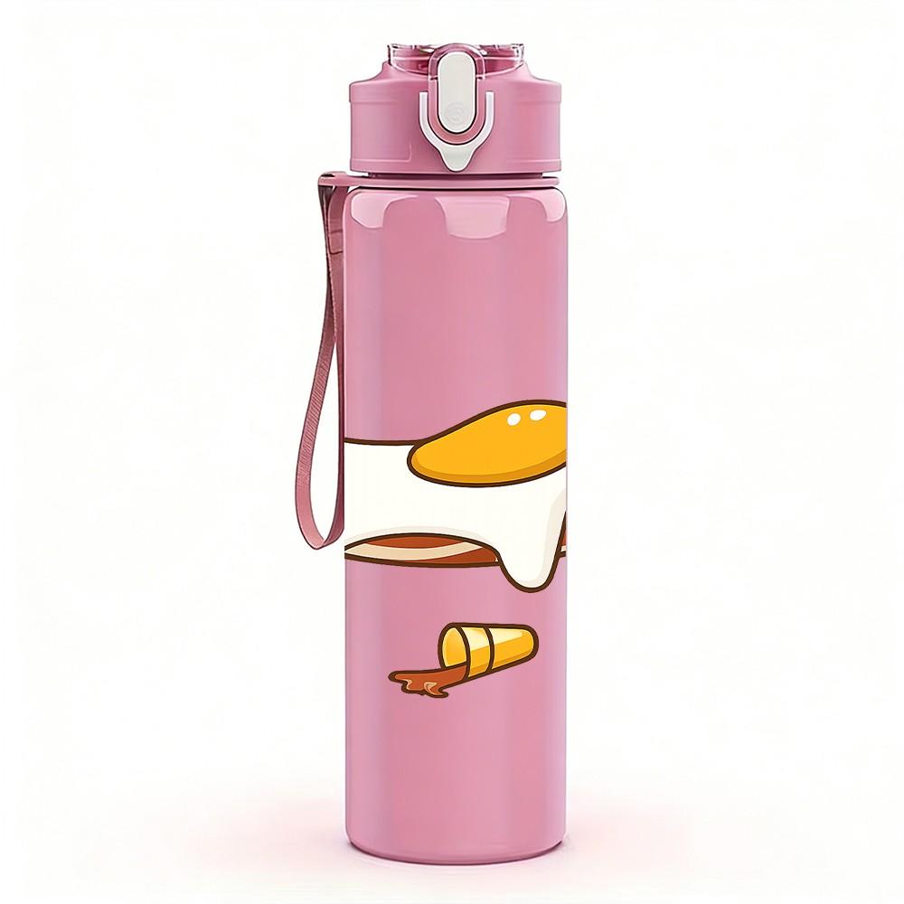 1PC Roasted Chicken Wing Art 750ml Color Plastic Sports Water Bottle Leakproof Flip Straw Lid Suitable for Sports Office Home Use