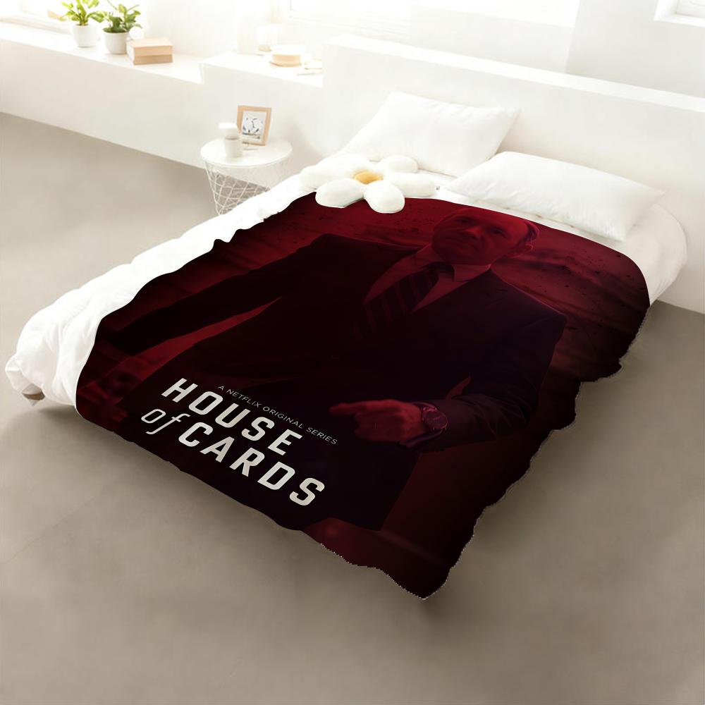 TV House of Cards Throw Flannel Throw Blanket: Soft Kid-Friendly Warm Anti-Static All Season Washable Couch Bed Home