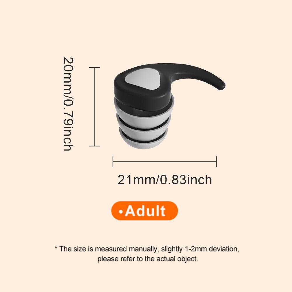 Silicone Noise Reduction Earplug Waterproof for Sleeping Swimming(Black L)