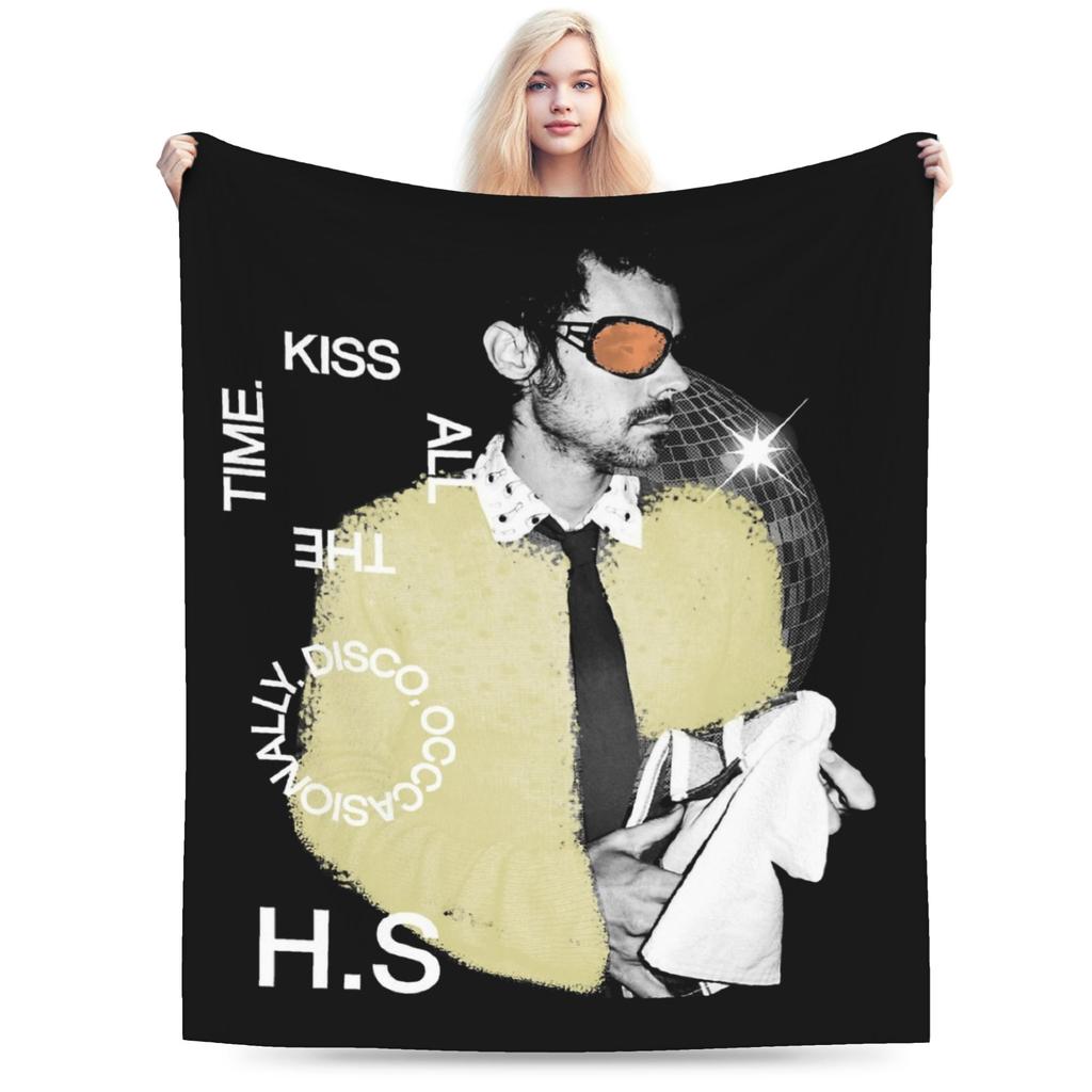 Harrys Styles Kiss All the Time Disco Occasionally Blankets Fleece Printed Aperture Ultra-Soft Throw Blanket Plush Thin Quilt