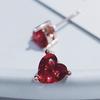 Calssic Women 925 Sterling Silver Stud Earrings For Women With Heart Shaped Ruby Gemstone Christmas Gift Wholesale